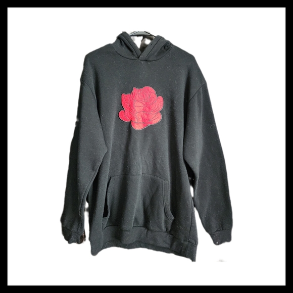 Original Deluxe Black Sweater with Red Rose Accent - Picture 1 of 6